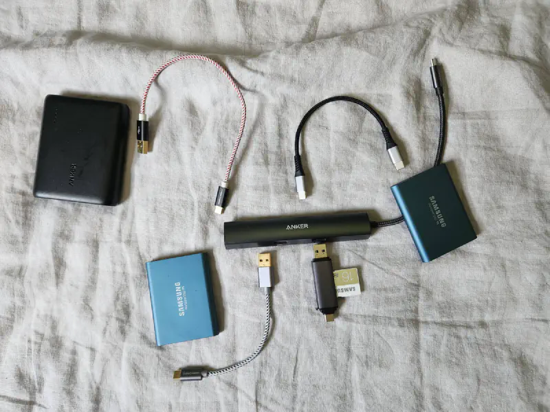 An example of hardware used for OTG backups
