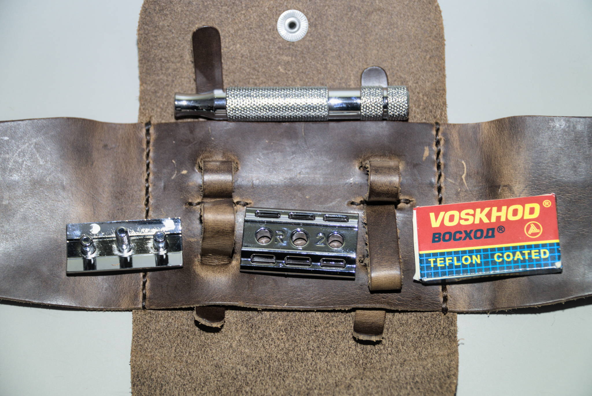 A close up of the components stored in the travel case