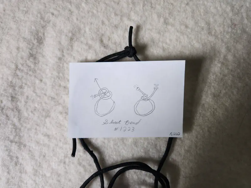 An example image showing the Sheet Bend (#1223) tied as a belt
